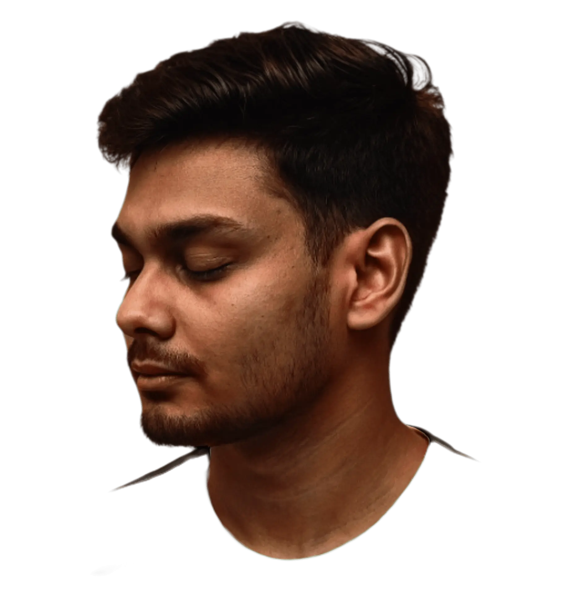 Professional portrait of the designer and developer showcasing creative work and technical expertise